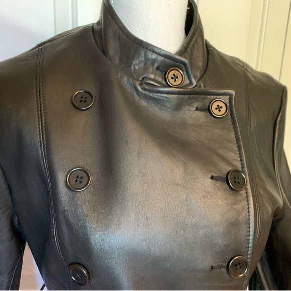 J. Peterman Black Leather Moto-Jacket US 10 Excellent Condition - Picture 3 of 8